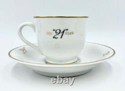 New Iconic The 21 Club New York NYC Demitasse Tea Coffee Cup & Saucer Gift