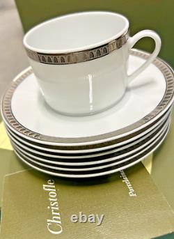 New Set of 12, Original Box Christoffel Porcelain Tea Cups and Saucers
