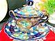 Nippon Tea Cup And Saucer Cobalt Blue Gold Gilt Covered Lid Teacup Japan Footed