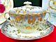 Nippon Tea Cup And Saucer Raised Gold Double Handle Teacup Lavender Painted Set