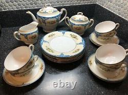 Noritake Antique Tea Set #1518 RARE blue roses c. 1918