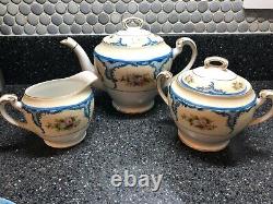 Noritake Antique Tea Set #1518 RARE blue roses c. 1918