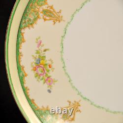 Noritake Tray Teapot Creamer Sugar 2 Cups & Saucers Floral Green Gold 1918-1931