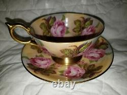 OUTSTANDING Aynsley Cabbage Roses Tea Cup and Saucer Pattern 1026