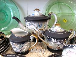 Occupied Japan Dragonware teaset tea cup and saucer trio teacup painted Dragons