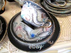 Occupied Japan Dragonware teaset tea cup and saucer trio teacup painted Dragons