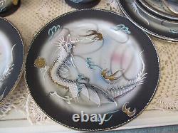 Occupied Japan Dragonware teaset tea cup and saucer trio teacup painted Dragons