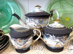Occupied Japan Dragonware teaset tea cup and saucer trio teacup painted Dragons