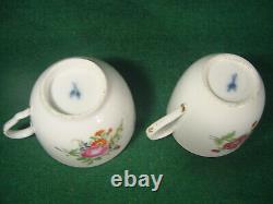 Old Paris Courtille Trio Tea Cup Coffee Cup Saucer c1775 French Porcelain 18thc