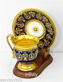 Old Paris Guilt with Gold Wash Porcelain CUP & SAUCER