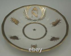 Old Paris Porcelain Gold Gilt Napoleon Eagle & Bee Cup And Saucer Antique