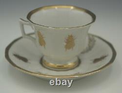 Old Paris Porcelain Gold Gilt Napoleon Eagle & Bee Cup And Saucer Antique