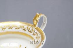 Old Paris Porcelain Gold Net & Leaf Snake Handle Tea Cup & Saucer Circa 1820-40