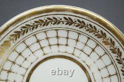 Old Paris Porcelain Gold Net & Leaf Snake Handle Tea Cup & Saucer Circa 1820-40