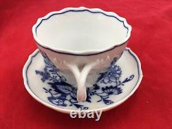 Old VTG Meissen Blue And White Porcelain Tea Cup And Saucer Marked And Numbered