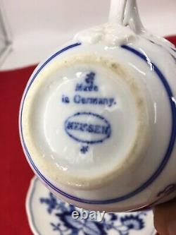 Old VTG Meissen Blue And White Porcelain Tea Cup And Saucer Marked And Numbered