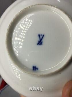 Old VTG Meissen Blue And White Porcelain Tea Cup And Saucer Marked And Numbered