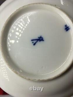 Old VTG Meissen Blue And White Porcelain Tea Cup And Saucer Marked And Numbered