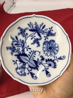 Old VTG Meissen Blue And White Porcelain Tea Cup And Saucer Marked And Numbered