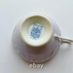 PARAGON 1930s Fortune Telling SIGNS & OMENS Tea Cup Saucer Purple Lilac CRACKED