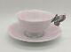 Paragon Antique Pink Bone China Tea Cup & Saucer Butterfly Handle Rare