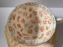 PARAGON Fortune Telling Tea Cup & Saucer Peach SIGNS & OMENS