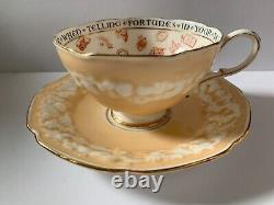 PARAGON Fortune Telling Tea Cup & Saucer Peach SIGNS & OMENS