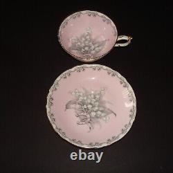 PARAGON LILY of THE VALLEY, To The Bride HORSESHOE TEA CUP & SAUCER PINK