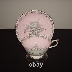 PARAGON LILY of THE VALLEY, To The Bride HORSESHOE TEA CUP & SAUCER PINK