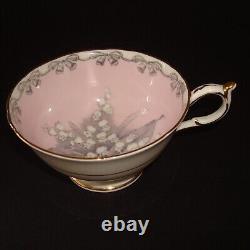 PARAGON LILY of THE VALLEY, To The Bride HORSESHOE TEA CUP & SAUCER PINK