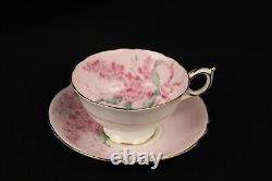 PARAGON Lilac Ribbon Teacup & Saucer Bone China England Vintage Double Warrant