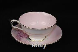 PARAGON Lilac Ribbon Teacup & Saucer Bone China England Vintage Double Warrant