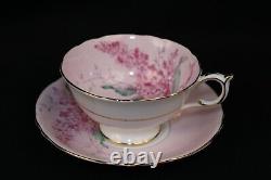 PARAGON Lilac Ribbon Teacup & Saucer Bone China England Vintage Double Warrant