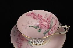 PARAGON Lilac Ribbon Teacup & Saucer Bone China England Vintage Double Warrant