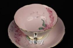 PARAGON Lilac Ribbon Teacup & Saucer Bone China England Vintage Double Warrant