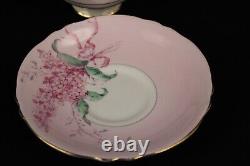 PARAGON Lilac Ribbon Teacup & Saucer Bone China England Vintage Double Warrant