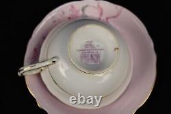 PARAGON Lilac Ribbon Teacup & Saucer Bone China England Vintage Double Warrant