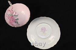 PARAGON Lilac Ribbon Teacup & Saucer Bone China England Vintage Double Warrant