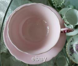 PARAGON Rose handle pink tea cup & saucer with antique intrusion from japan
