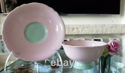 PARAGON Rose handle pink tea cup & saucer with antique intrusion from japan