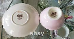 PARAGON Rose handle pink tea cup & saucer with antique intrusion from japan