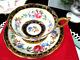 Paragon Tea Cup And Saucer Cobalt Blue & Pink Rose Floral Teacup England 1950s