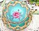 Paragon Tea Cup And Saucer Pink Rose Tiffany Blue Color Teacup Victoria Pattern