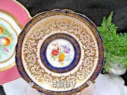 PARAGON tea cup & saucer Cobalt blue & floral gold gilt teacup England 1950s