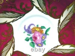 PARAGON tea cup & saucer PINK rose floral red & gold teacup England 1950s