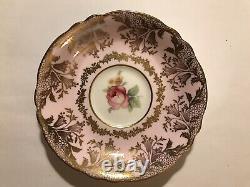 PINK PARAGON Tea Cup & Saucer Center Cabbage Pink Rose Teacup DW Gold Gilt L@@K
