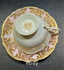 PINK PARAGON tea cup and saucer center cabbage pink rose teacup DW gold gilt