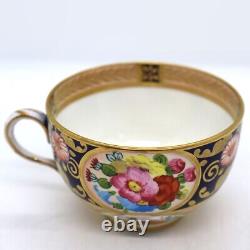 Pair Antique English Swansea Porcelain Imari Pattern Teacups 1814-17