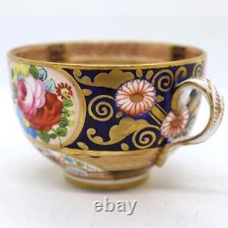 Pair Antique English Swansea Porcelain Imari Pattern Teacups 1814-17