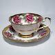 Paragon 14 Pink Red Cabbage Roses Tea Cup & Saucer Gold Trim Queen Hand Painted